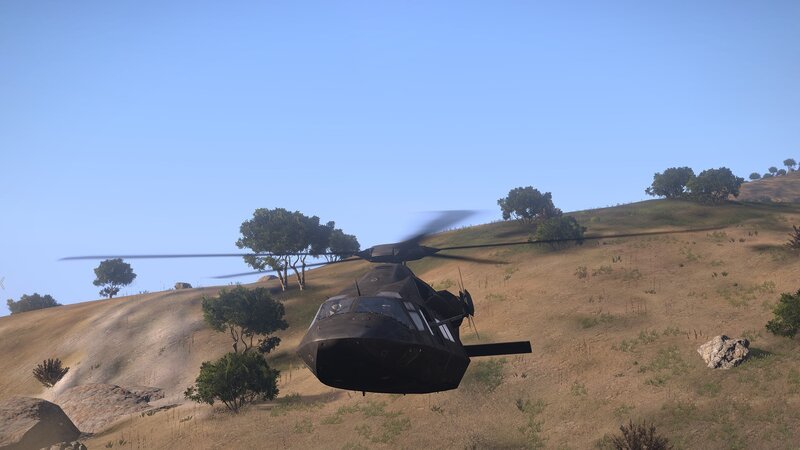 Black Helicopter Flying — Brown, Calm