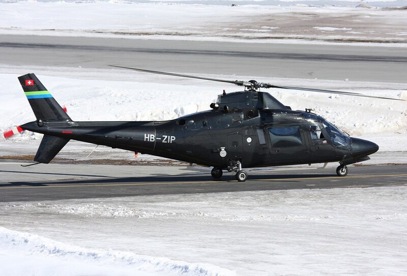 Black Helicopter on Runway — Cold
