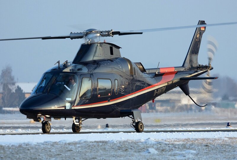 Black Helicopter on Snow