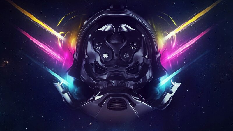 Black Helmet in Space