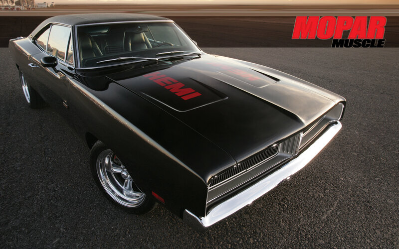 Black Hemi muscle car