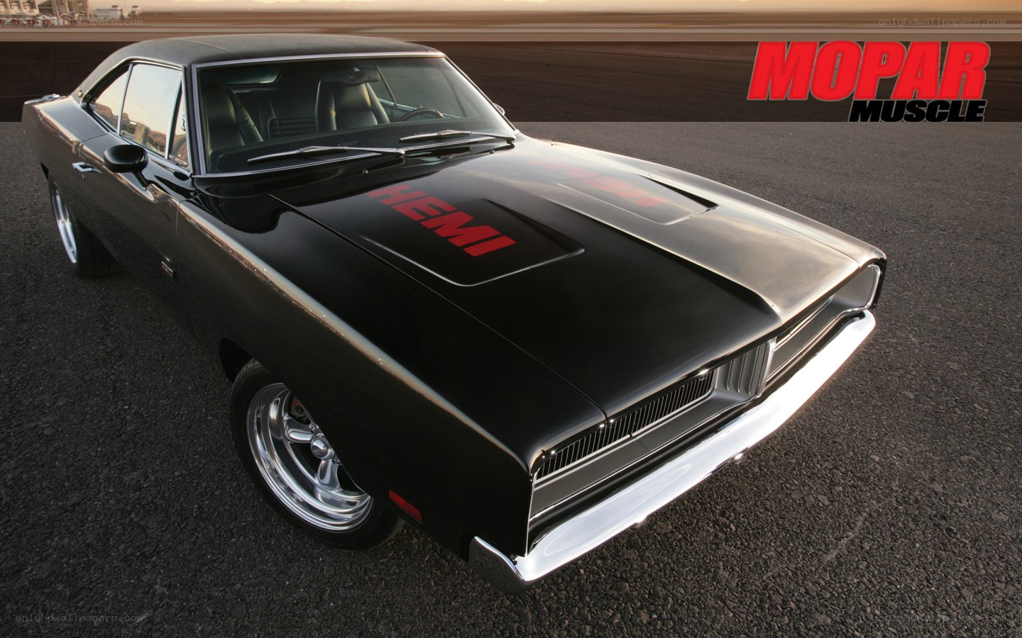 Black Hemi muscle car