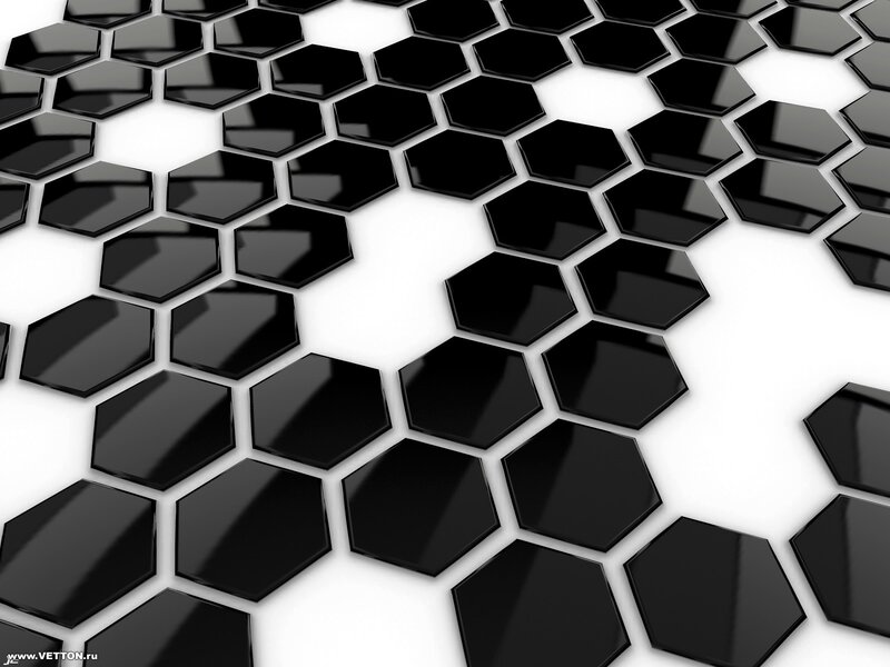 black hexagon pattern