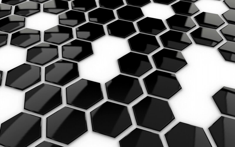 black hexagon pattern