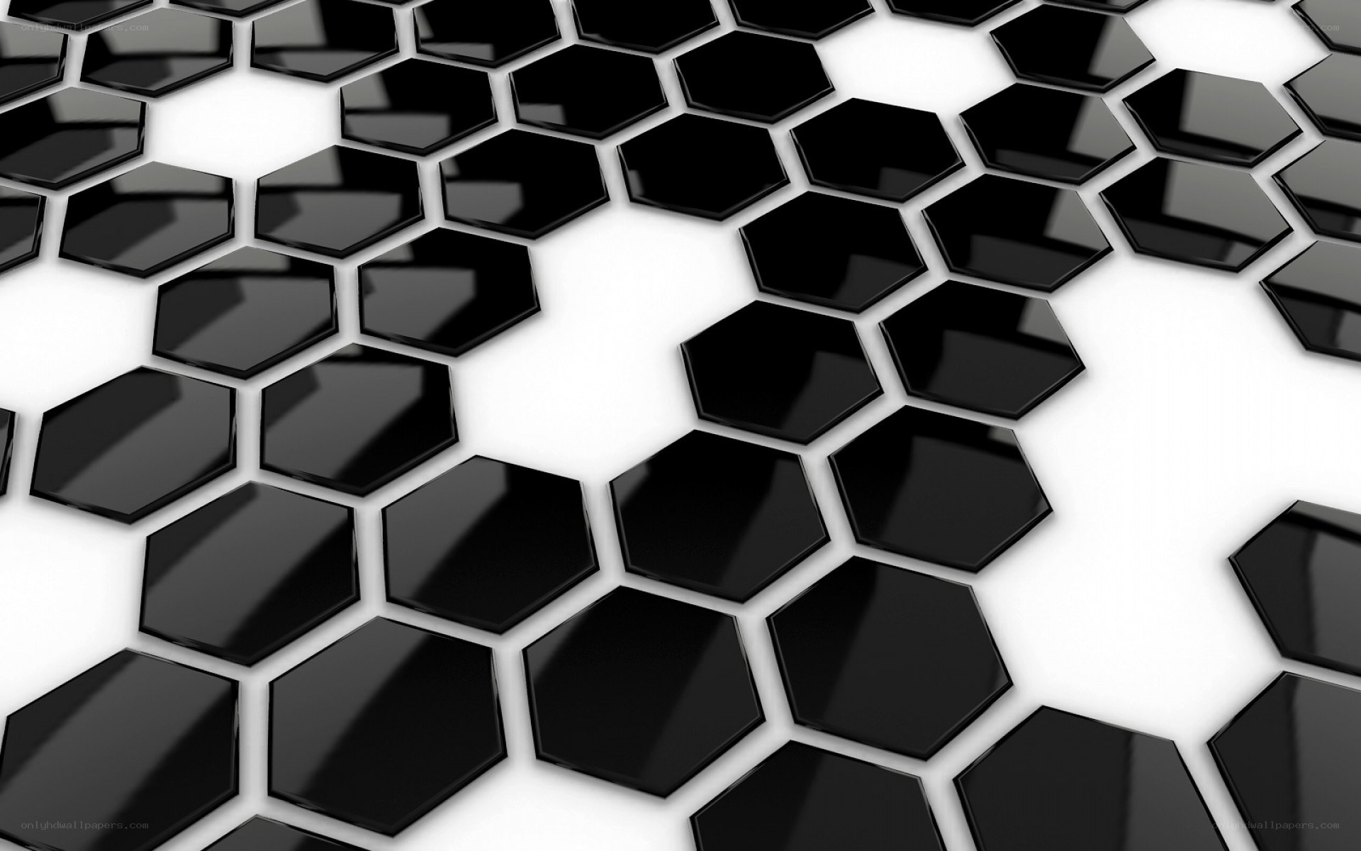 black hexagon pattern