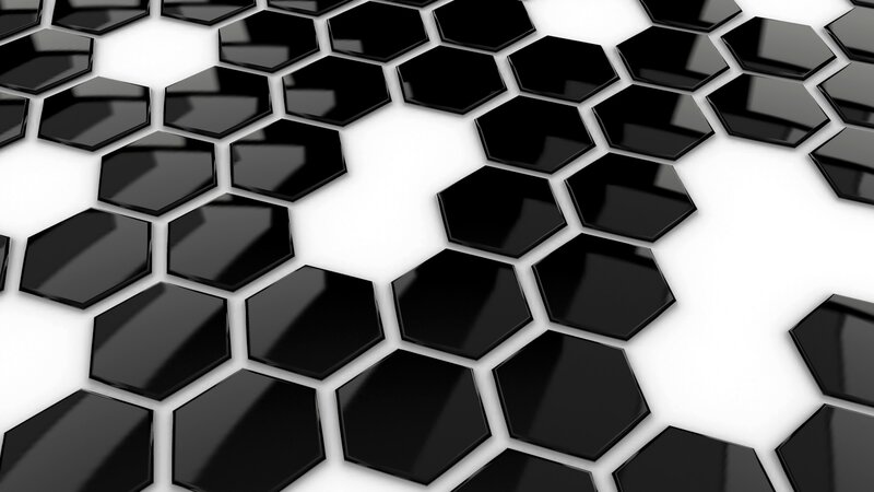 black hexagon pattern