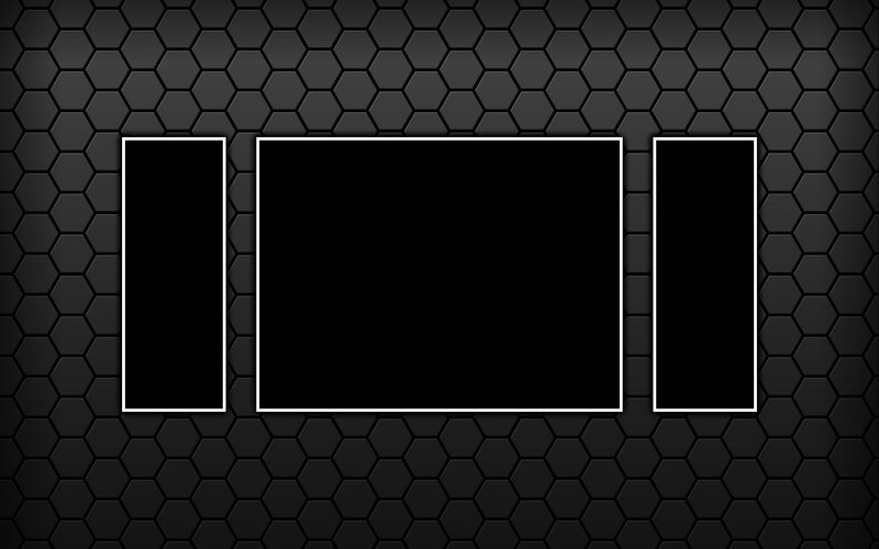 black hexagonal background with frames