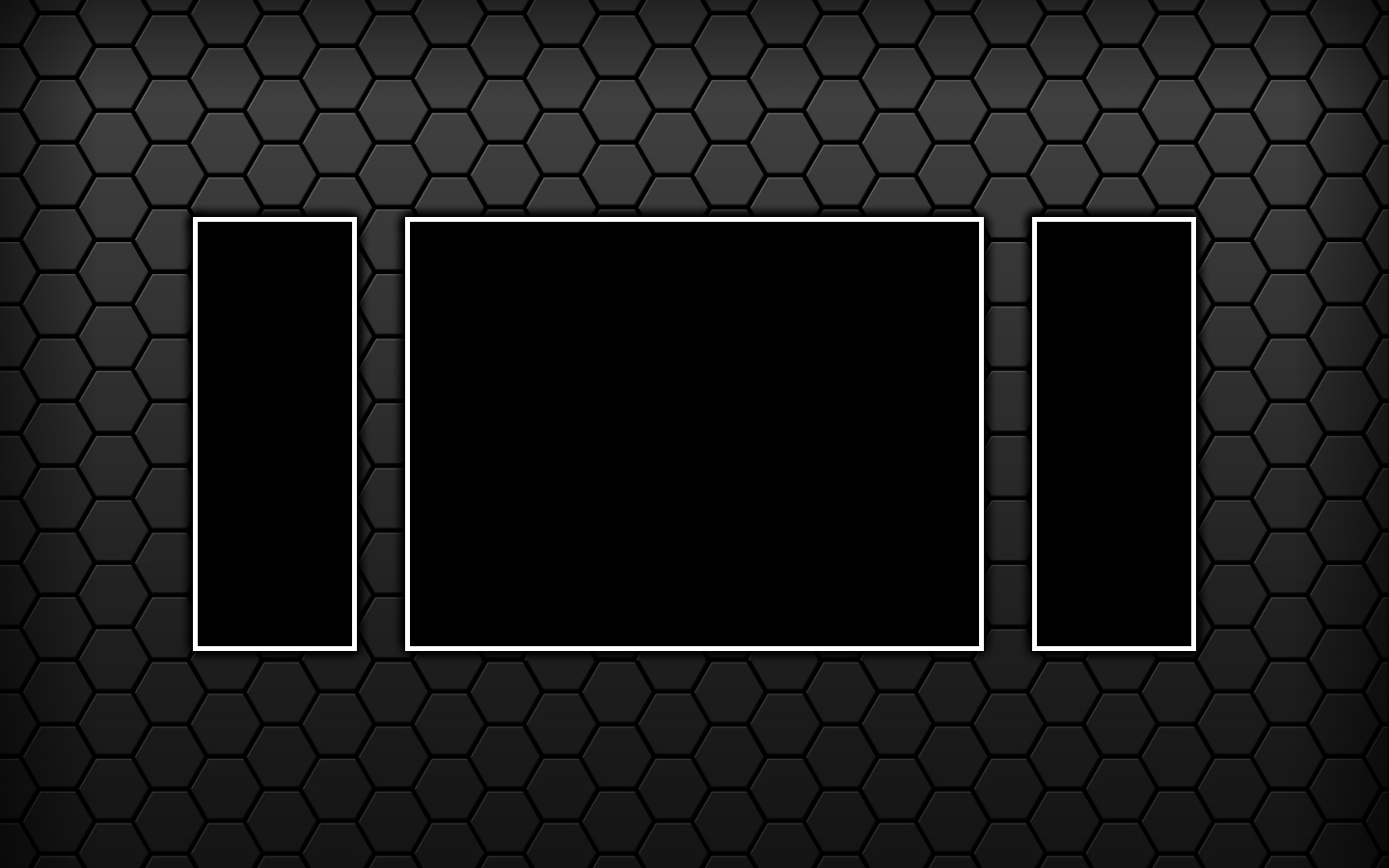 black hexagonal background with frames