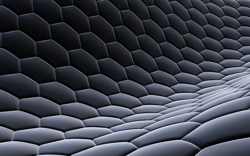 Black Hexagonal Pattern — Abstract, 3d Render
