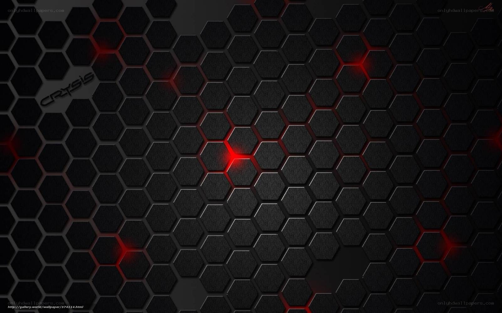 black hexagonal pattern with red lights