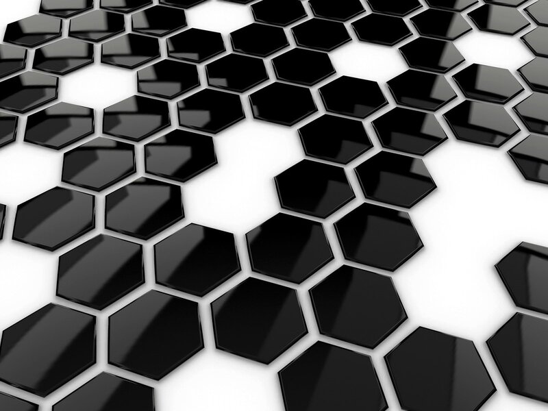 Black Hexagonal Tiles — 3d Render