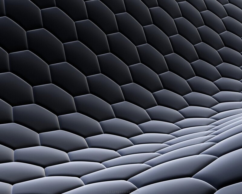 Black Hexagonal Tiles — Minimalist, 3d Render, Pattern