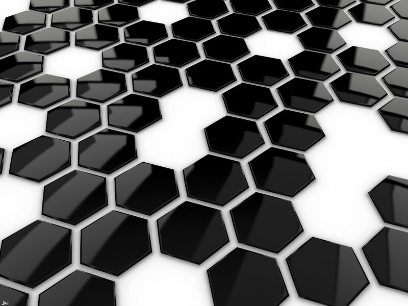 black hexagonal tiles pattern