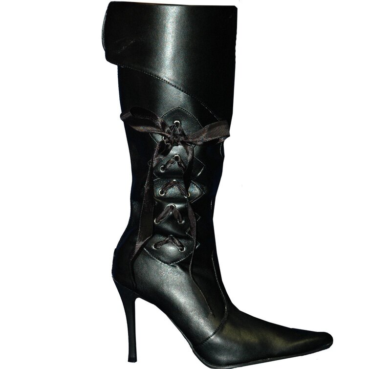 black high-heeled boot