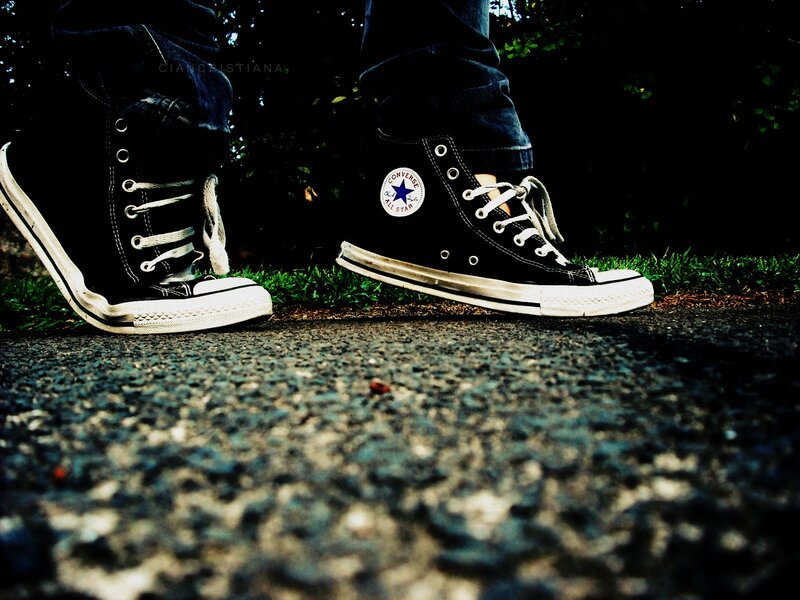 Black High-top Sneakers — Dramatic
