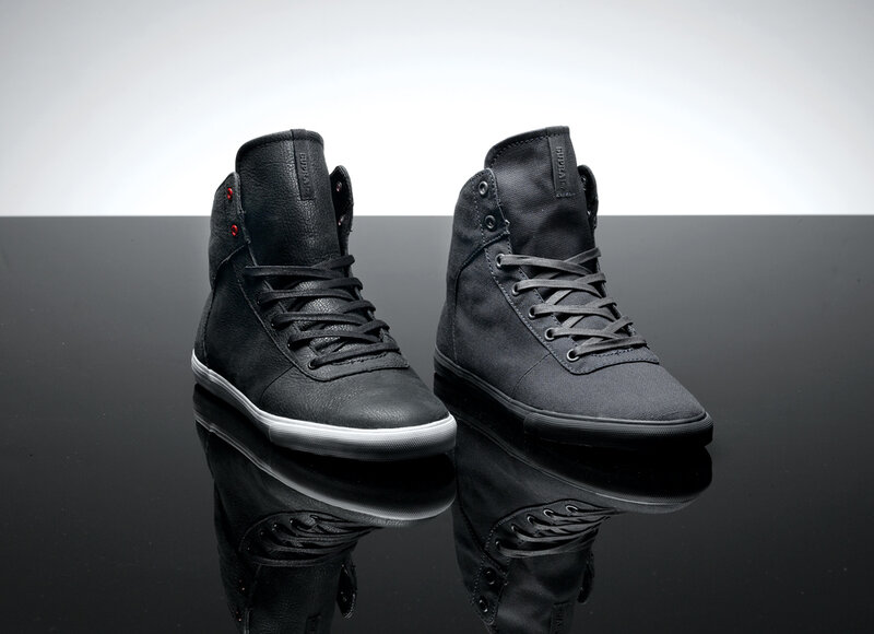black high-top sneakers