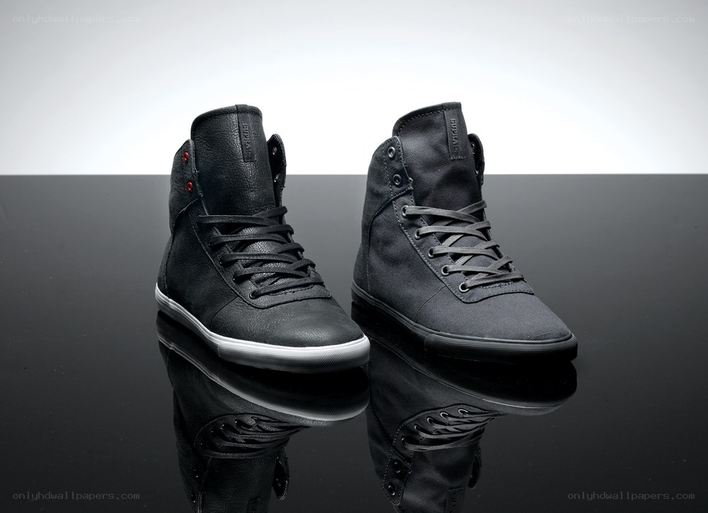 black high-top sneakers