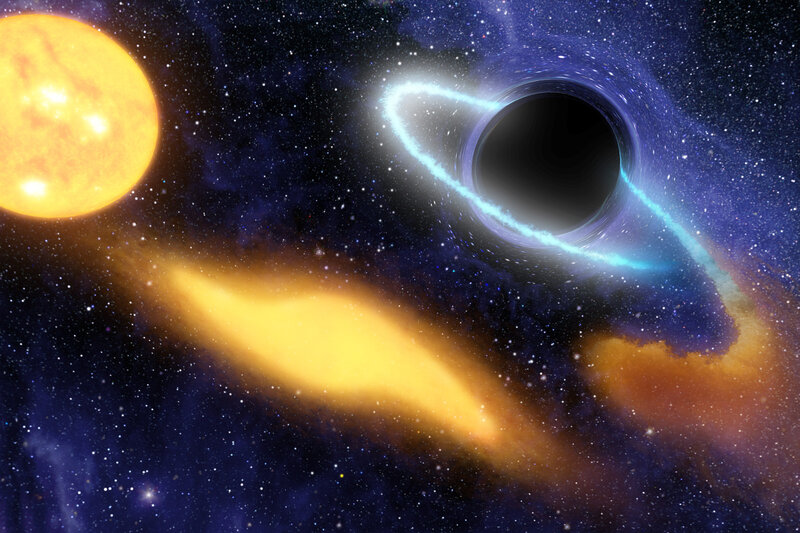 Black Hole Accretion Disk — Blue, Dramatic, Digital Art, Star