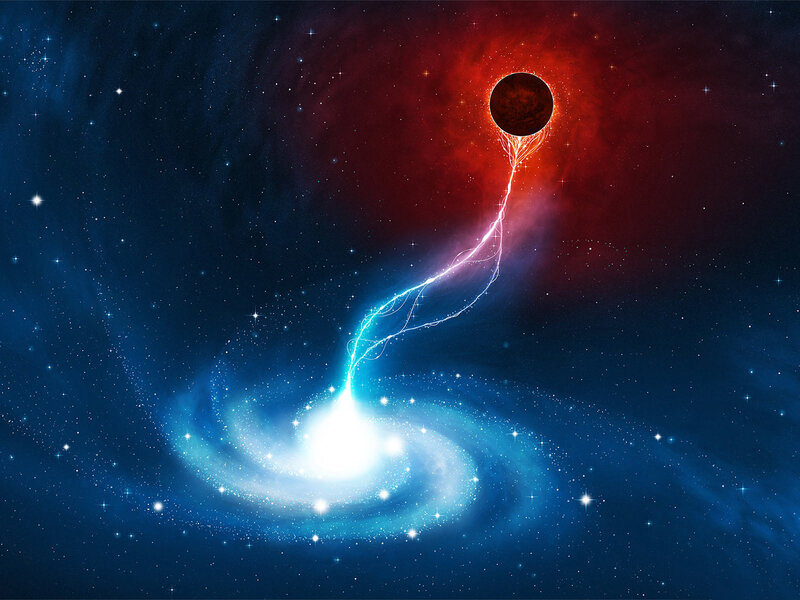 Black Hole Accretion Disk — Blue, Dramatic, Night, Digital Art, Galaxy