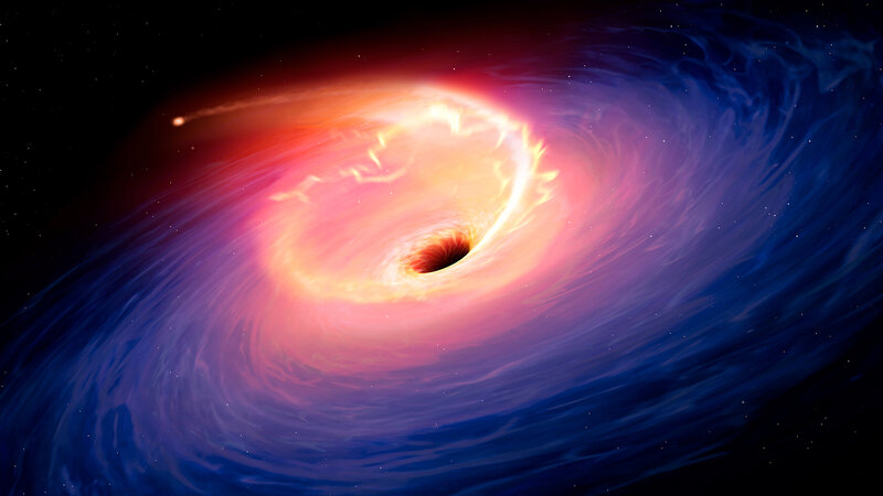 Black Hole Accretion Disk — Blue, Dramatic, Night, Digital Art