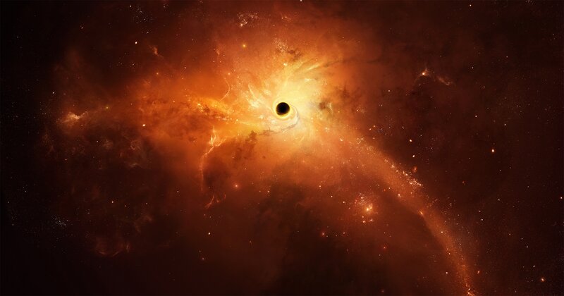Black Hole Accretion Disk — Orange, Dramatic