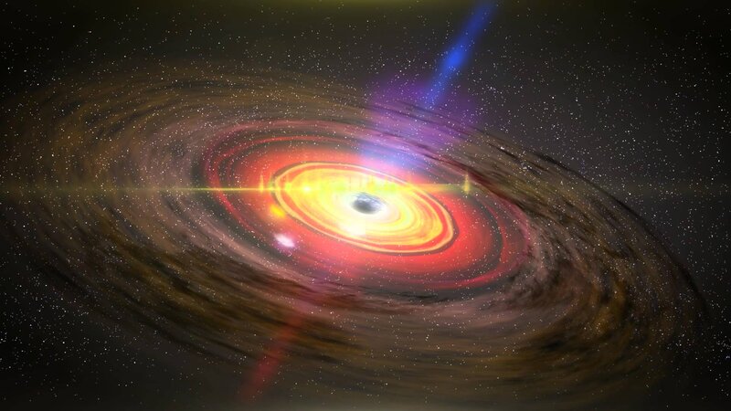 Black Hole Accretion Disk — Red, Dramatic, Night, Digital Art, Stars