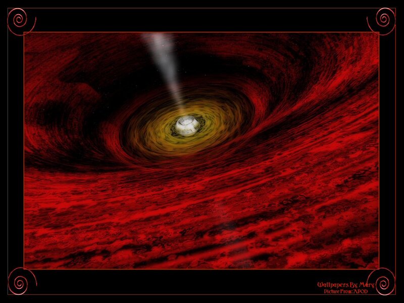 Black Hole Accretion Disk — Red, Dramatic