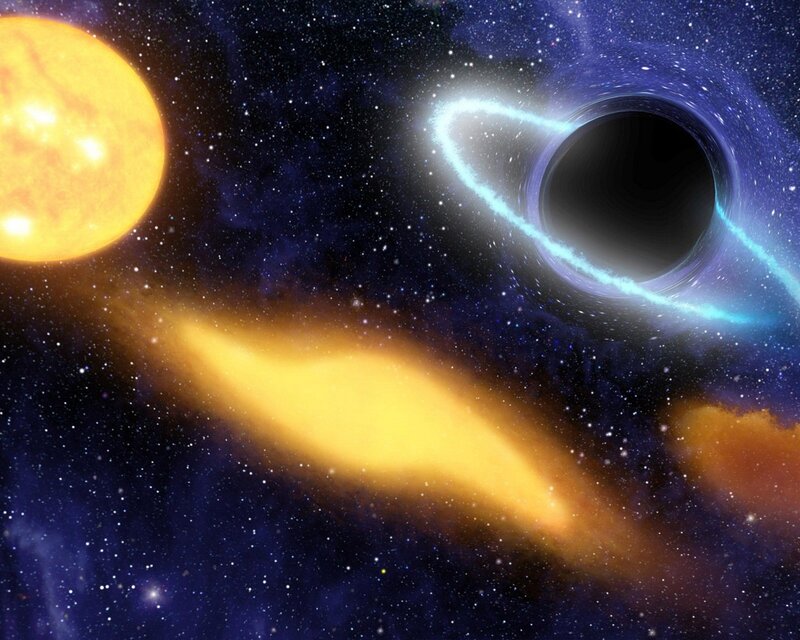 Black hole and star system