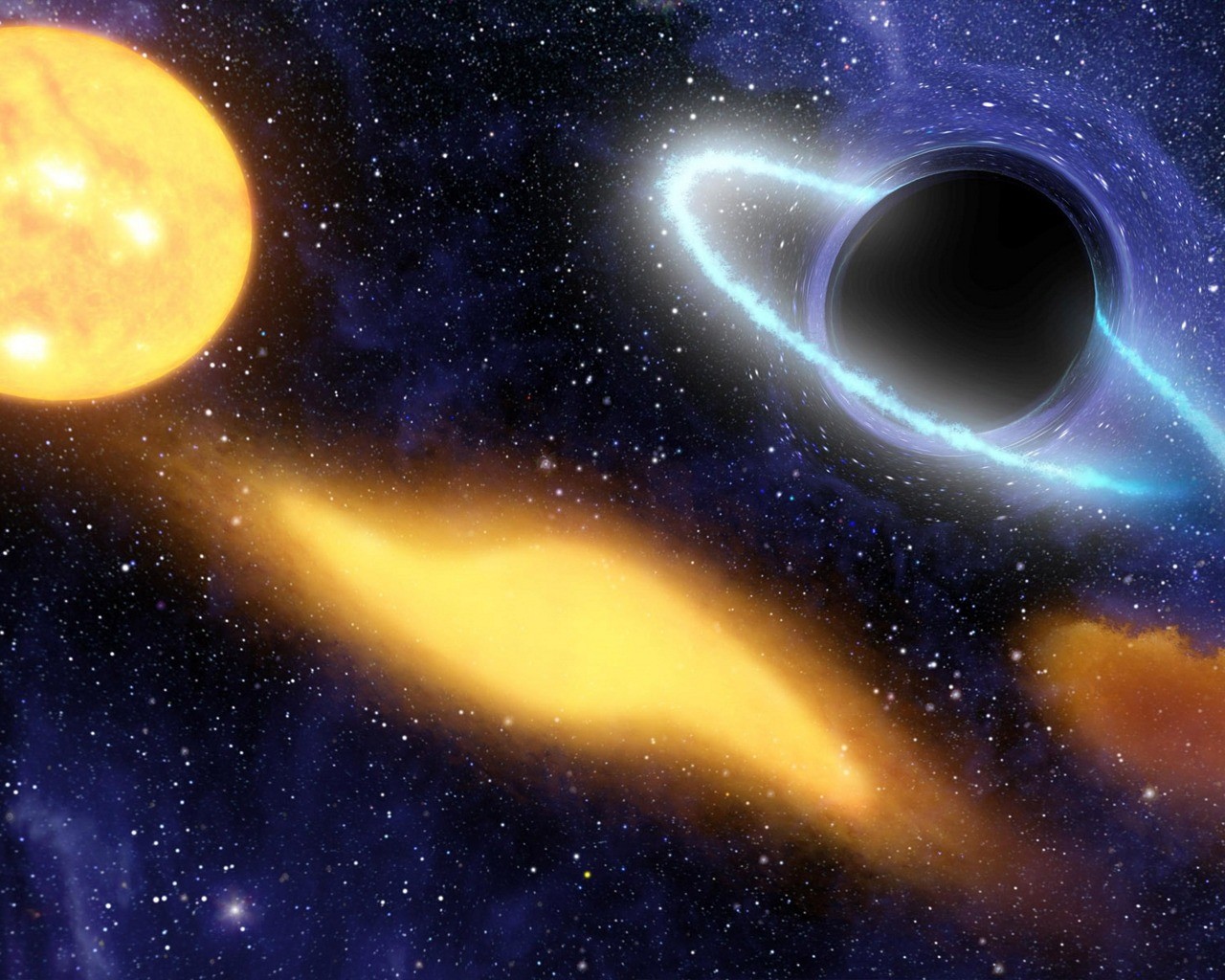 Black hole and star system