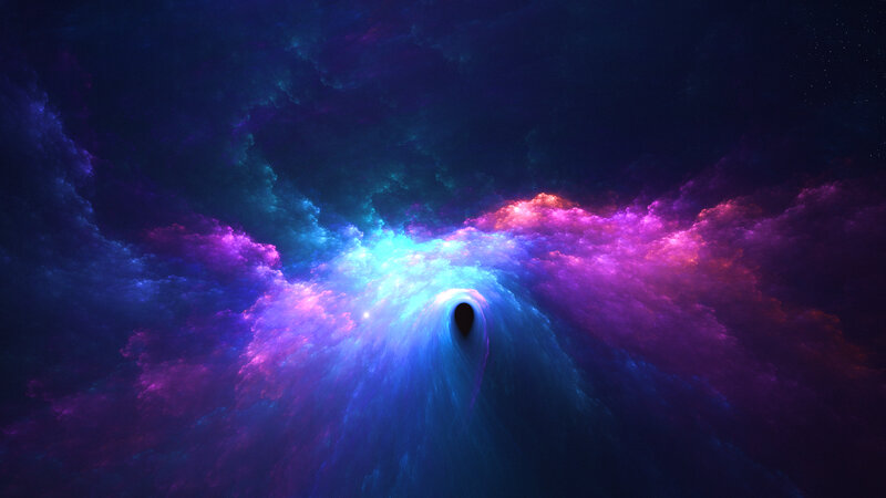 Black Hole in Nebula — Blue