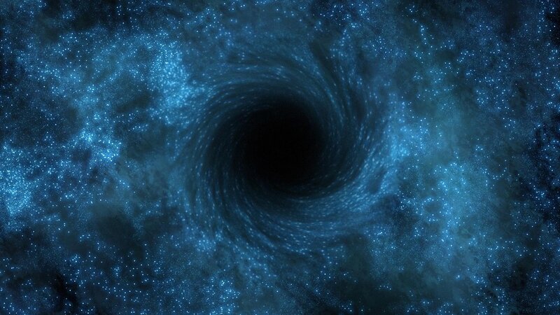 Black Hole in Space — Blue, Dramatic, Digital Art