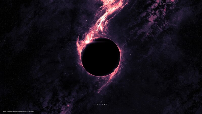 Black Hole in Space — Purple, Dramatic, Digital Art