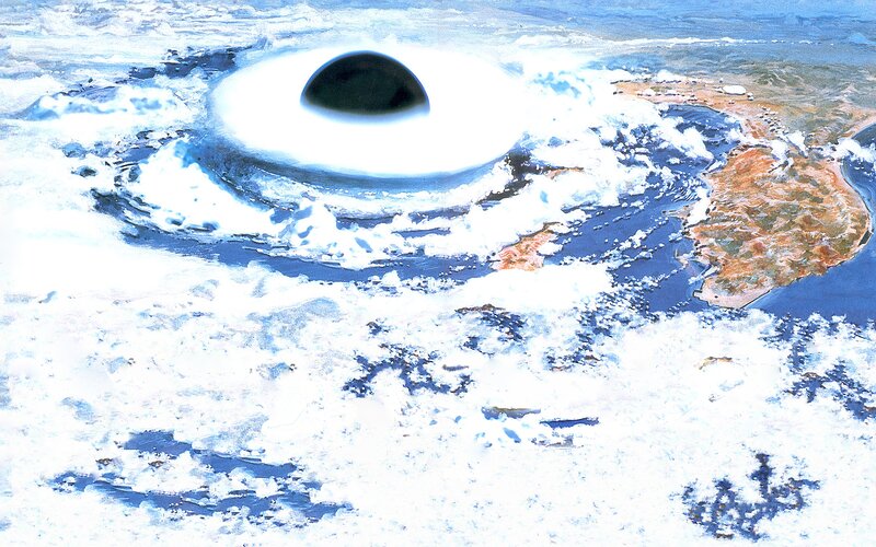 Black Hole over Earth — Blue