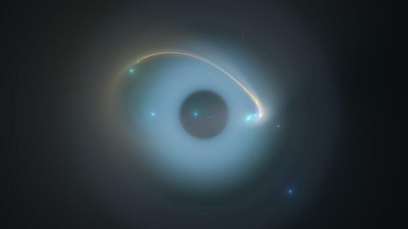 Black Hole with Accretion Disk — Blue, Cosmic, Digital Art