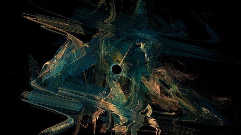 Black Hole with Accretion Disk — Blue, Dramatic, Digital Art, Black Hole
