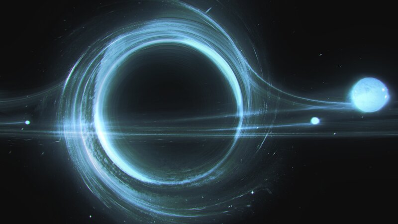 Black Hole with Accretion Disk — Blue, Dramatic, Night, Digital Art, Accretion Disk