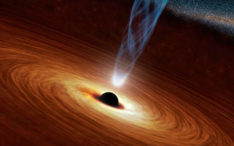 Black Hole with Accretion Disk — Brown, Dramatic, Digital Art