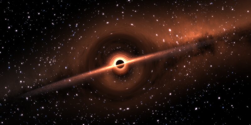 Black Hole with Accretion Disk — Brown, Dramatic, Night