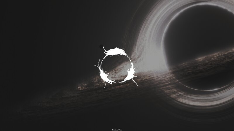 Black Hole with Accretion Disk — Dramatic, Digital Art, White Ring