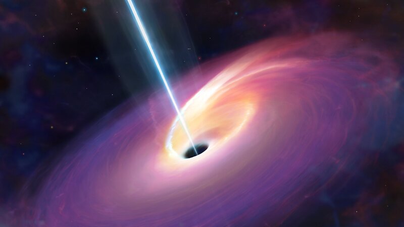 Black Hole with Accretion Disk — Purple, Dramatic, Night, Digital Art