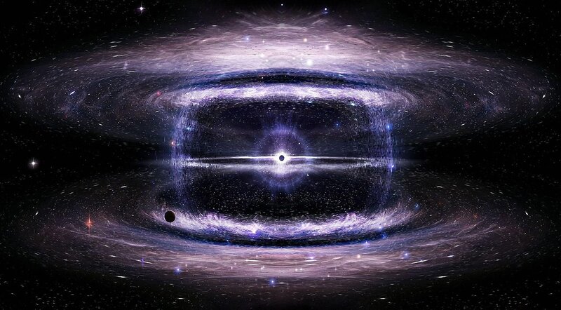 Black Hole with Accretion Disk — Purple, Dramatic, Night