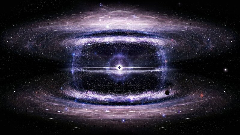 Black Hole with Accretion Disk — Purple, Dramatic