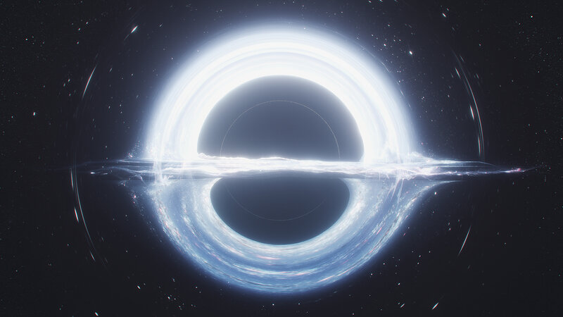 Black Hole with Accretion Disk — White