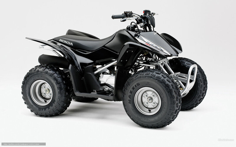 Black Honda ATV — Neutral, Photograph, Tires