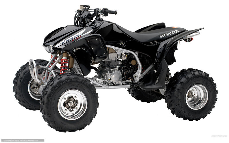 Black Honda ATV — Neutral, Photograph, Wheels