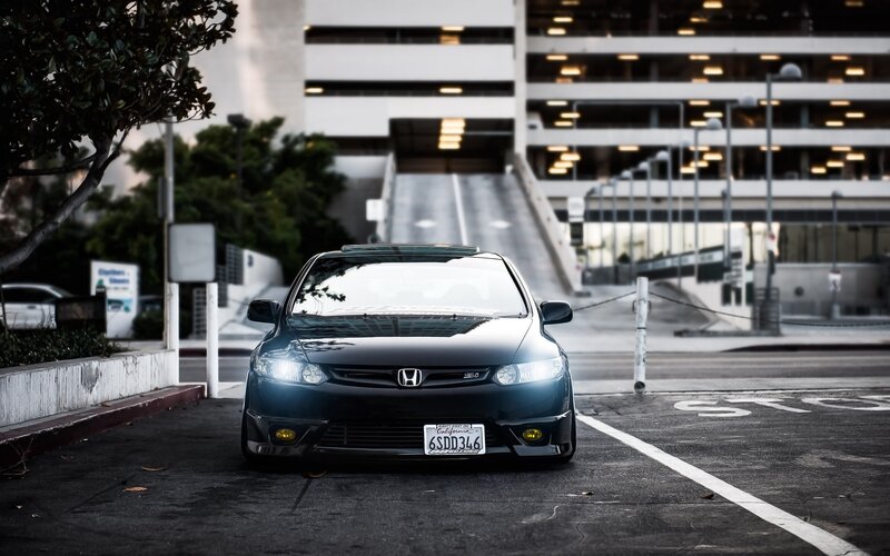 Black Honda Civic — Dramatic, Night