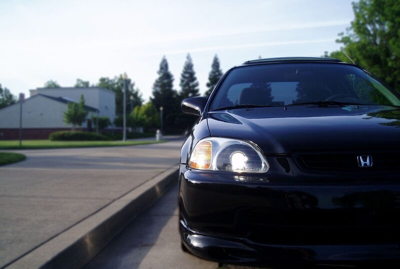 black honda civic on street