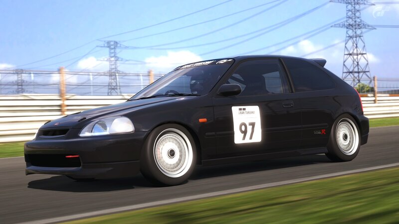 black honda civic race car