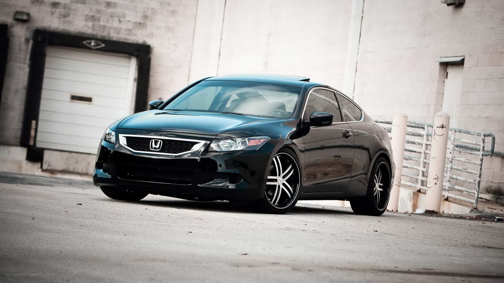 black honda coupe car