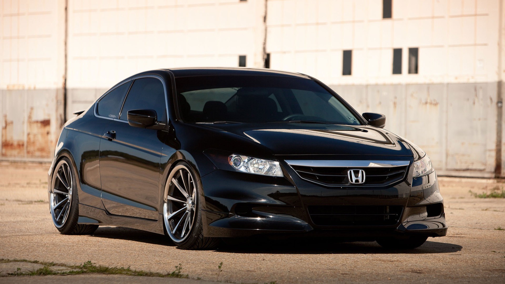 black honda coupe car